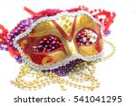 Mardi Gras Mask And Beads For...