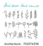 set of hand drawn decorative... | Shutterstock .eps vector #702076558