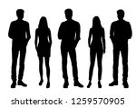 set of vector silhouettes of ... | Shutterstock .eps vector #1259570905