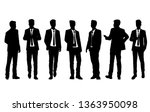 set of silhouettes man standing ... | Shutterstock .eps vector #1363950098
