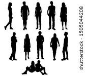 vector silhouettes of  men and... | Shutterstock .eps vector #1505044208