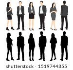 silhouettes of men and women... | Shutterstock .eps vector #1519744355