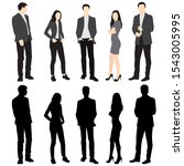 silhouettes of men and women... | Shutterstock .eps vector #1543005995