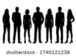 set of vector silhouettes of ... | Shutterstock .eps vector #1740121238