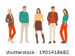  set of young men and women ... | Shutterstock .eps vector #1901418682