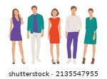  set of young men and women ... | Shutterstock .eps vector #2135547955