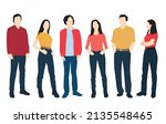  set of young men and women ... | Shutterstock .eps vector #2135548465