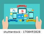 social media market strategy... | Shutterstock .eps vector #1708492828