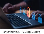 Small photo of cybersecurity concept identity theft, Database hacks, internet cyber crime. hacker attack, Hacking and stealing data. damage the system and hack the data.