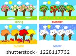 four seasons. landscape with... | Shutterstock .eps vector #1228117732