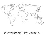 simple world map in line style. ... | Shutterstock .eps vector #1919585162