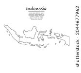 simple outline map of indonesia ... | Shutterstock .eps vector #2044677962