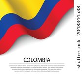 Waving Flag Of Colombia On...