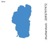 blue outline map of tahoe lake  ... | Shutterstock .eps vector #2093797972