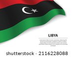 wave flag of libya on white... | Shutterstock .eps vector #2116228088