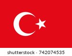 simple flag of turkey. turkish... | Shutterstock .eps vector #742074535