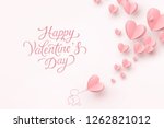 valentine postcard with paper... | Shutterstock .eps vector #1262821012