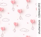 valentines hearts balloons with ... | Shutterstock .eps vector #1284641392