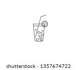 thin line icon of glass drink... | Shutterstock .eps vector #1357674722