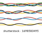 electrical colorful waved wires.... | Shutterstock .eps vector #1698583495