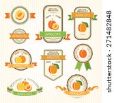 apricot labels. fruits badges... | Shutterstock .eps vector #271482848