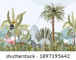 pattern with jungle animals ... | Shutterstock .eps vector #1897195642