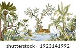 border with jungles trees... | Shutterstock .eps vector #1923141992
