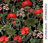 Seamless Pattern With Geraniums ...