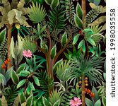 seamless pattern with jungle... | Shutterstock .eps vector #1998035558