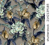 Seamless Pattern With Vintage...
