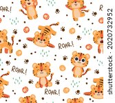 seamless pattern with cute... | Shutterstock .eps vector #2020732952