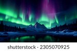 Small photo of Be captivated by the Northern Lights' mesmerizing allure. Vibrant celestial colors dance across the night sky