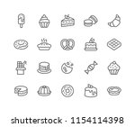 simple set of dessert related... | Shutterstock .eps vector #1154114398