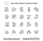 simple set of washing hands... | Shutterstock .eps vector #1666452952