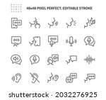 simple set of voice related... | Shutterstock .eps vector #2032276925