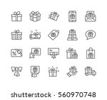 simple set of gifts related... | Shutterstock .eps vector #560970748