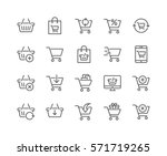 simple set of shopping cart... | Shutterstock .eps vector #571719265