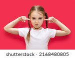 Child Girl Covers Her Ears With ...