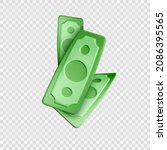 dollar bill. green 3d render... | Shutterstock .eps vector #2086395565
