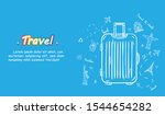 doodle hand draw traveler with... | Shutterstock .eps vector #1544654282