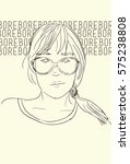 vector portrait of bored girl   ... | Shutterstock .eps vector #575238808