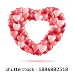 bundle  bouquet in the shape of ... | Shutterstock .eps vector #1886882518