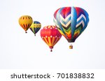Hot air balloons on white...