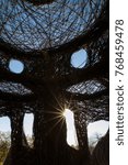 Small photo of MONTREAL, QUEBEC, CANADA-September 14 2017. Internationally renowned land artist Patrick Dougherty has been invited to create monumental art pieces in the Botanical Garden Montreal