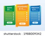 colorful of pricing table with... | Shutterstock .eps vector #1988009342