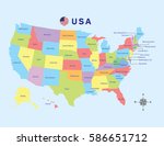 colorful map of united states... | Shutterstock .eps vector #586651712