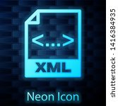 glowing neon xml file document... | Shutterstock .eps vector #1416384935