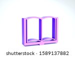 purple open book icon isolated... | Shutterstock . vector #1589137882
