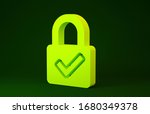yellow open padlock and check... | Shutterstock . vector #1680349378
