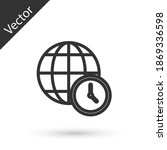 grey line world time icon... | Shutterstock .eps vector #1869336598